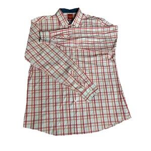 Original Penguin Button Up Men’s 17 36/37 Red White Plaid